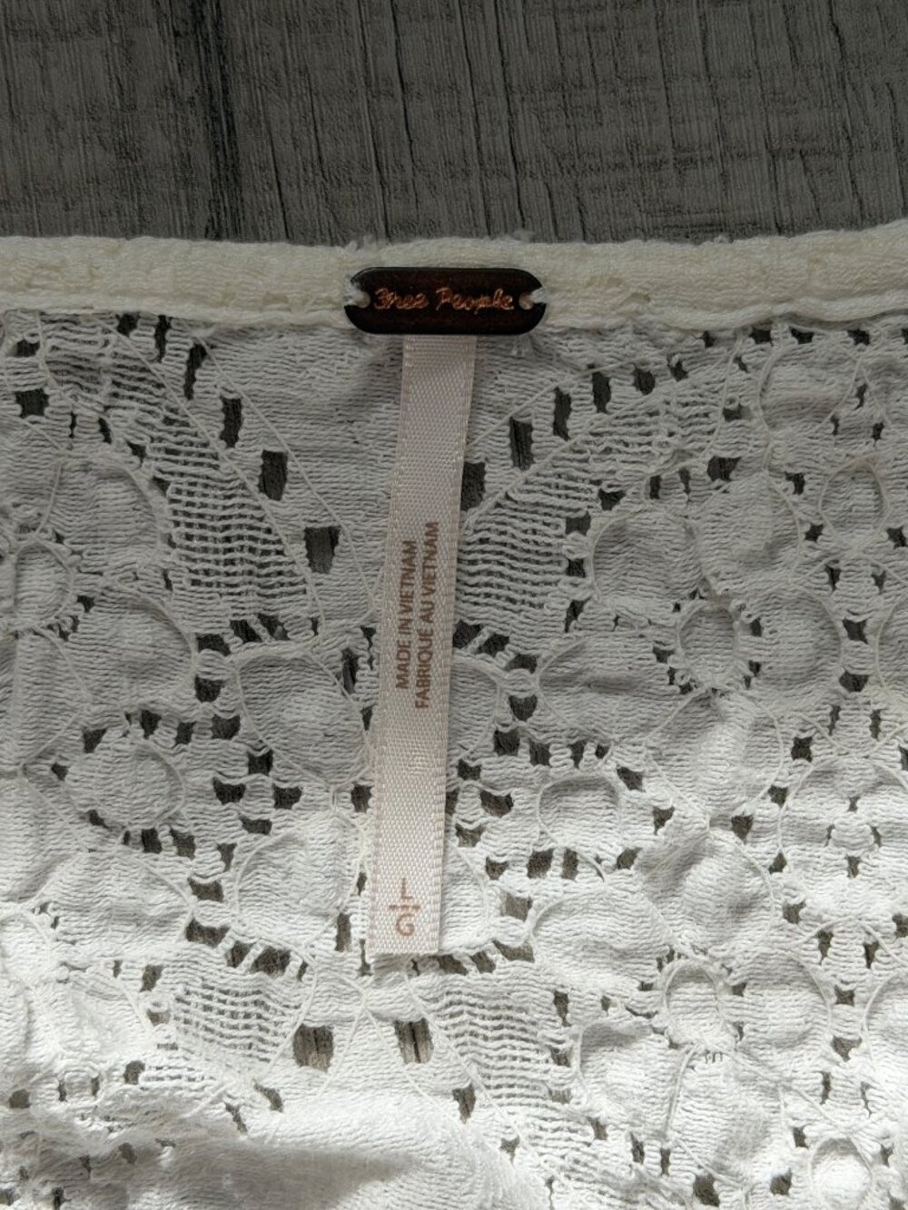 Free People Size L Top Milkmaid Lace Confection Square Neck Coquett White - Picture 5 of 9